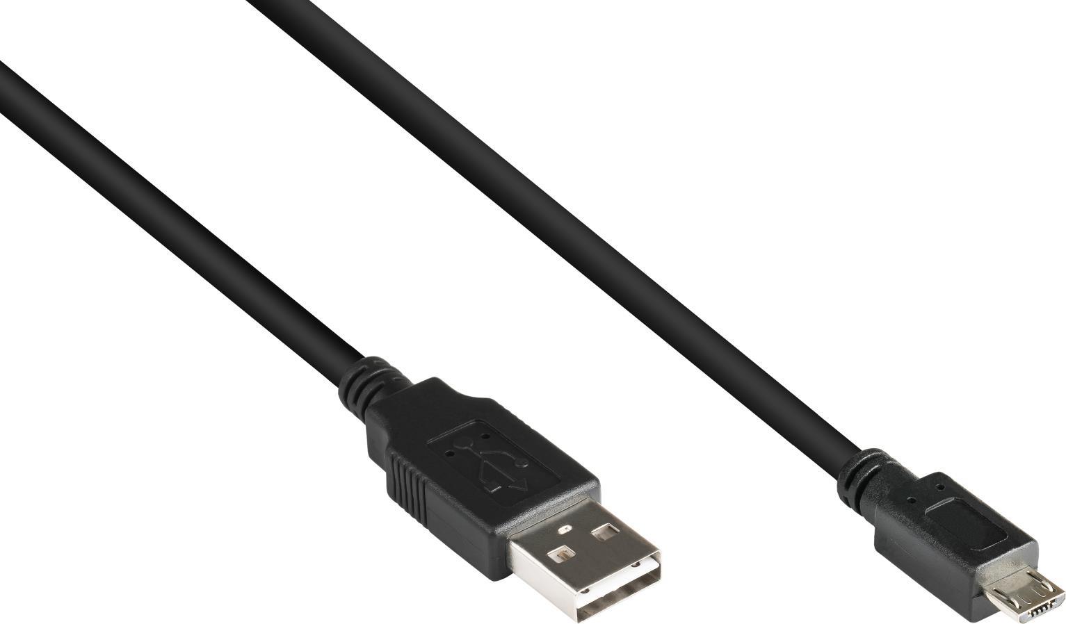 GOOD CONNECTIONS Anschlusskabel USB 2.0 EASY Stecker A an Stecker Micro B, schwarz, 0,5m, Good Conne