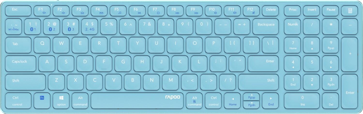 Rapoo Kabellose Multi-Mode-Tastatur E9700M, DE-Layout, Blau (00215397)