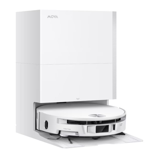 Mova S70 Roller Saug-Wisch-Roboter weiß mit Station 28.000 Pa 90 mm Höhe