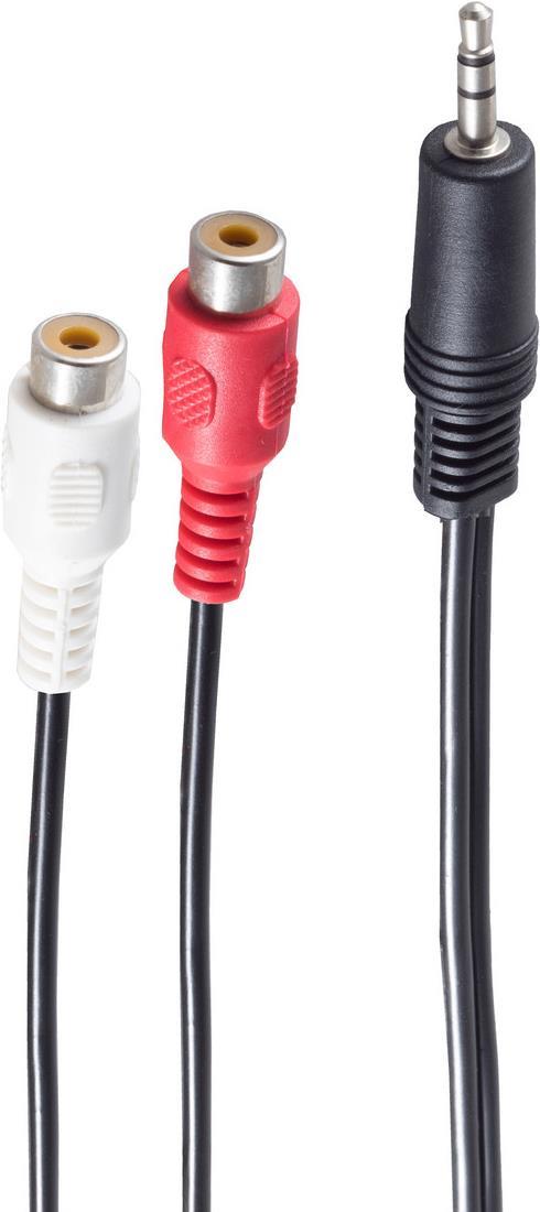 shiverpeaks BASIC-S Audiokabel, 2 x Cinchkupplung - 3,5 mm Klinkenstecker, 1,5 m, stereo, im Polybeutel mit (BS30771-1.5)