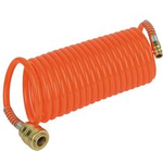 BRÜDER MANNESMANN Druckluft-Spiralschlauch 4,5m, aus Rislan mit Stecktülle für Druckluftschnellkpplung, mit Knickschutz - 1 Stück (M 1546)