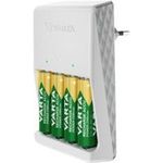 VARTA Plug Charger Ladegerät inkl. 4x AA 2100mAh Akku Zuverlässige Funktionen für hervorragende Ladeergebnisse in Kombination mit einem modernen VARTA-Design bieten bestes Preis-Leistungs-Verhältnis. (57657101451)