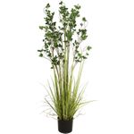 EUROPALMS Immergrünstrauch mit Gras, Kunstpflanze, 152 cm (82600184)