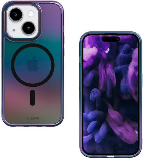 LAUT HOLO. Etui-Typ: Cover, Markenkompatibilität: Apple, Kompatibilität: iPhone 15, Maximale Bildschirmgröße: 15,5 cm (6.1"), Produktfarbe: Blau, Grün, Pink, Violett, Transparent, Türkis (L_IP23A_HO_BK)