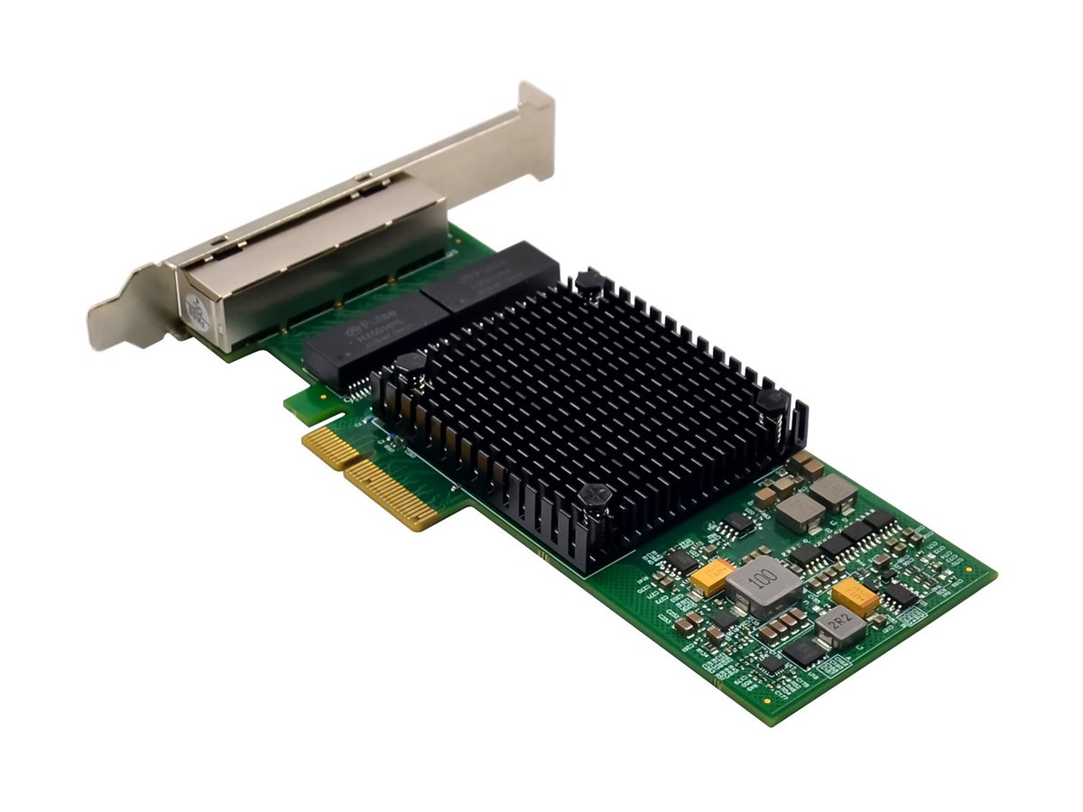InLine 51127E Quad Gigabit Netzwerkkarte 4x RJ45 1 Gb/s PCIe x4 Schwarz, Silber