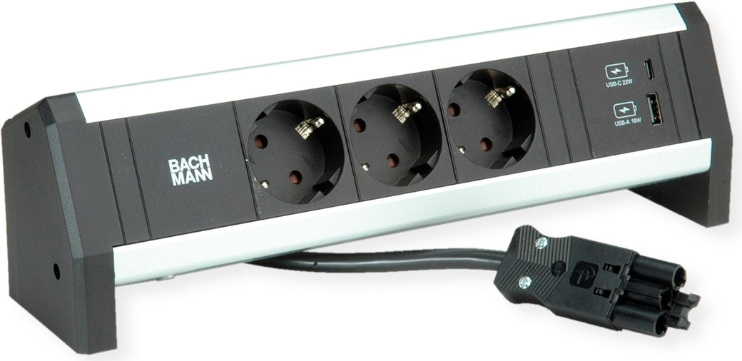 Bachmann DESK1 3xCEE7/3 mit USB-Charger A/C (902.1667)