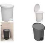 EDA Tret-Kosmetikeimer Stepy, 6 Liter, PP, weiß Tret-Abfalleimer, modernes Design, mit Tretpedal, - 1 Stück (010627 BL)