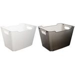 keeeper Aufbewahrungsbox "lotta", 20,0 Liter, crystal-grey elegante Wanne mit Tragegriffen, mit Oberflächenstruktur, - 1 Stück (1091382700000)