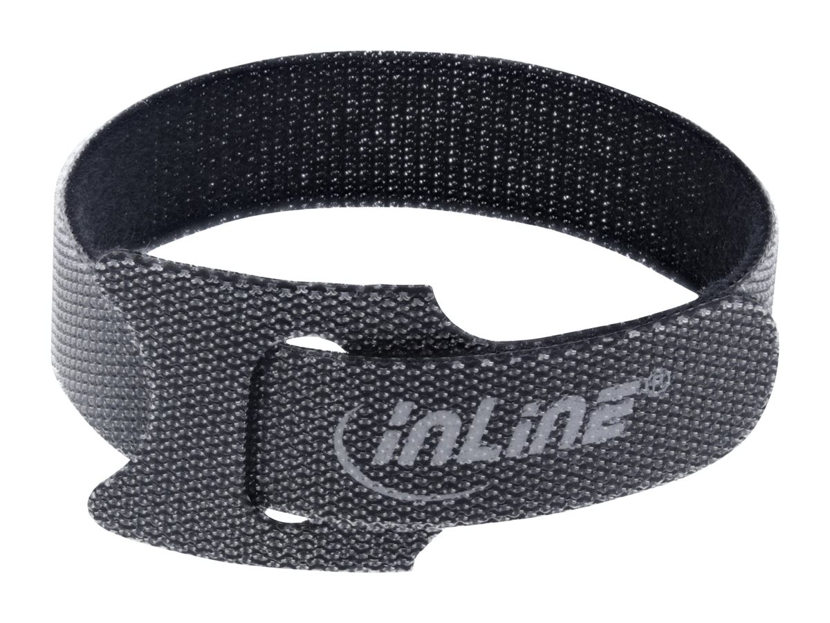 InLine Kabelbinder 180 mm Klett-Verschluss 10 Stück Schwarz