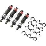 Reely 1:10 Aluminium-Öldruckstoßdämpfer Rot (metallic) mit Federn Schwarz 80 mm 1 St. (RE-7409277)