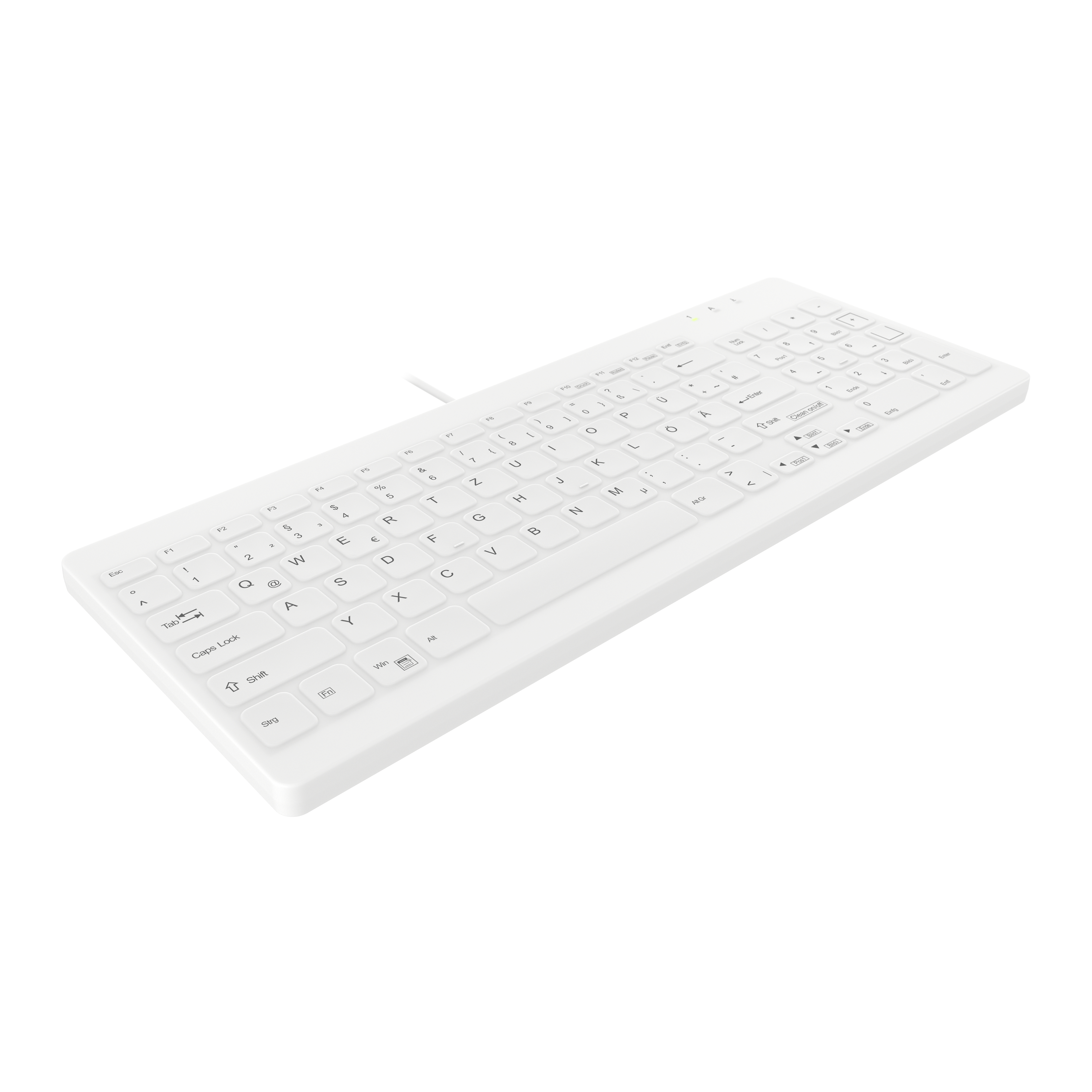 Active Key Contour QuickClean AK-C7012F-U1 Medizintastatur Kabelgebunden USB Deutsch Weiß