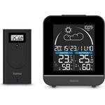 Hama Wetterstation La Gomera, mit Außensensor, Funk, Wecker, Schwarz (00222218)
