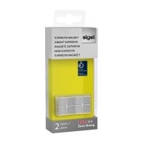 sigel Neodym-Magnete C10, Cube Design, silber, 2-er Set Aluminiumoberfläche, hochglanz poliert, extra stark (N45), - 1 Stück (GL704)