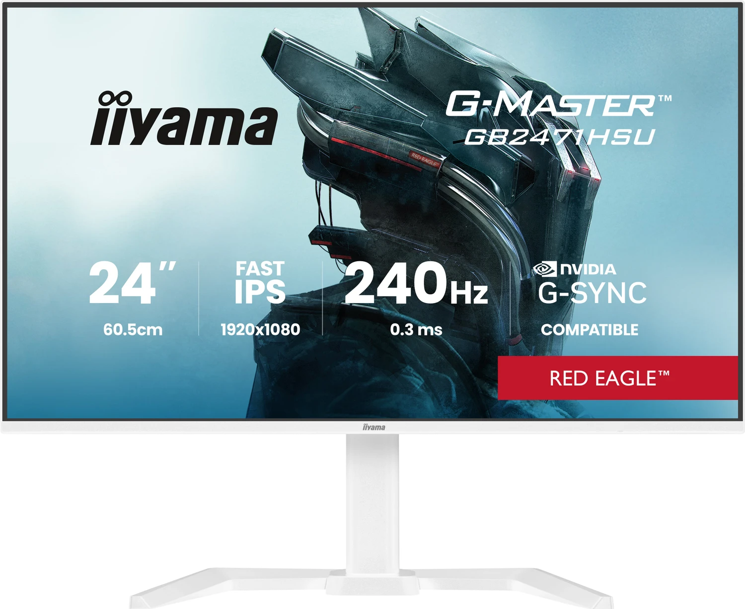 iiyama G-Master GB2471HSU-W1 Gaming-Monitor 60,5 cm (23,8") Full HD – HDMI/DP/USB – Weiß