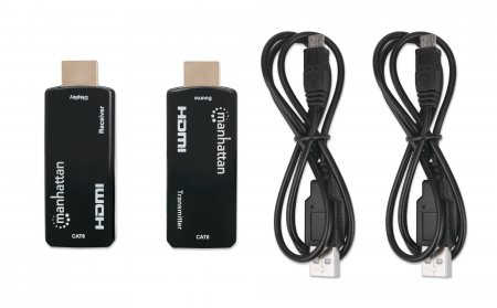 Manhattan 1080p HDMI over Ethernet Extender Kit 60 m Cat6 Schwarz