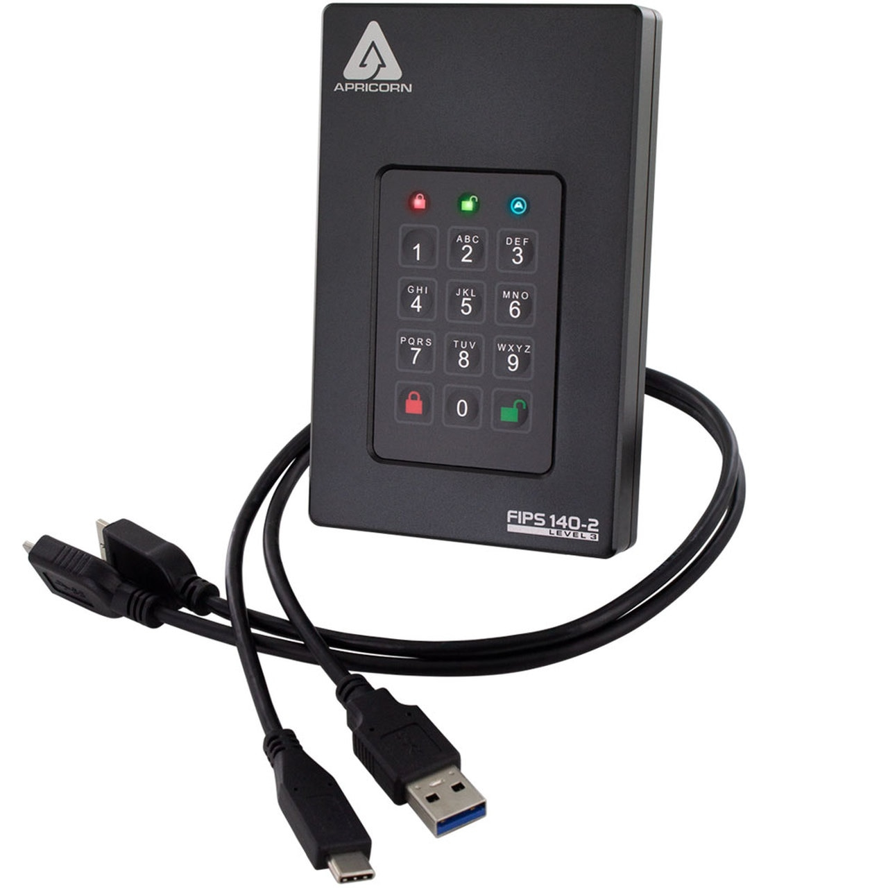 Apricorn Aegis Fortress L3 2 TB USB 3.1 Schwarz