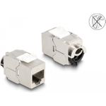 Delock Keystone Modul RJ45 Buchse zu LSA Cat.6A STP mit Verschlussclip und kabelbinderfrei (88020)