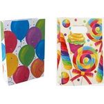 PAPSTAR Party-Papiertüten "Candies", 140 x 210 x 60 mm aus Papier, mit Blockboden, Seitenfalte: 60 mm, mit Griff - 1 Stück (88862)