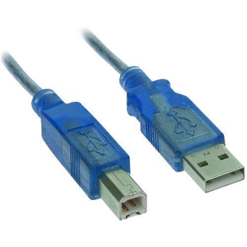 InLine USB 2.0 Kabel USB A auf USB B 3 m Blau-Transparent