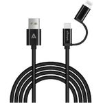 alkaya Speed Flex 2 in 1 Datenkabel Hochglanz 15W/12W 1 m schwarz (CL-60022)