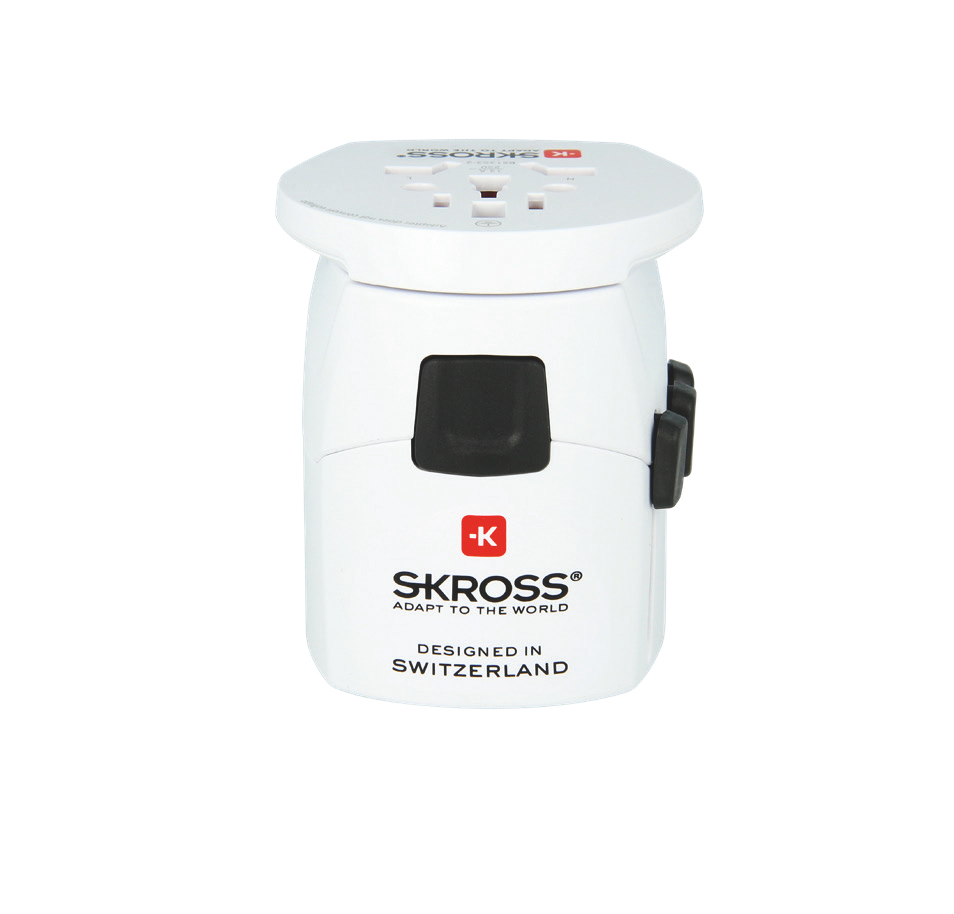 SKROSS PRO Light USB - World Reiseadapter 2x USB Typ A B C G I J L N Weiß