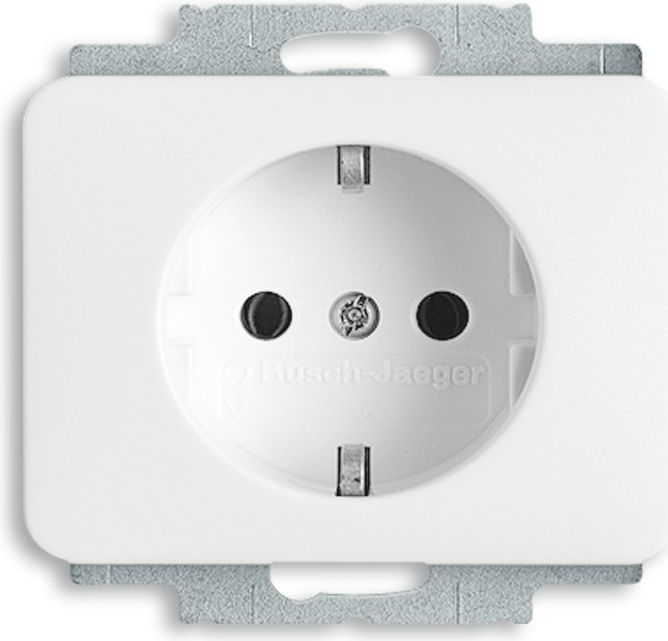 BUSCH-JAEGER Schuko Steckdoseneinsatz 20EUC-24G alpha nea studioweiss hochglanz 20EUC-24G (2011-0-3124)