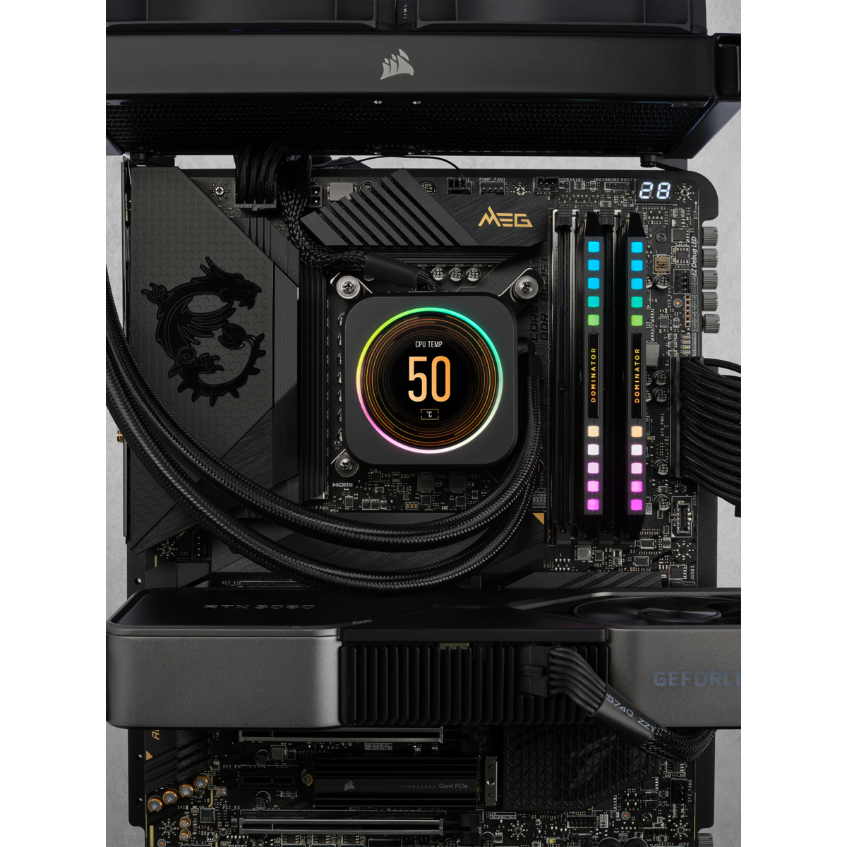 Corsair Dominator Platinum RGB DDR5 Kit 64 GB (2 x 32 GB) 6400 MT/s CL32 Schwarz