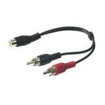 Wentronic Goobay Cinch-Adapterkabel, Schwarz, 0.2 m - Cinch-Buchse > 2x Cinch-Stecker (Audio links/rechts) (50008)