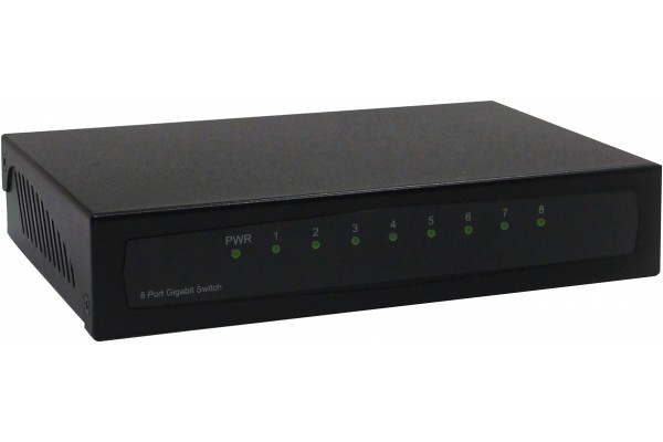 deXlan 891008 Unmanaged Gigabit Ethernet Switch 8 x 10/100/1000 Schwarz