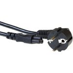 ACT Powercord mains connector CEE7/7 male (angled) - C5 black 1.00 m. Length: 1 m Powercord schuko-c5 bk 1.00m (AK5162)