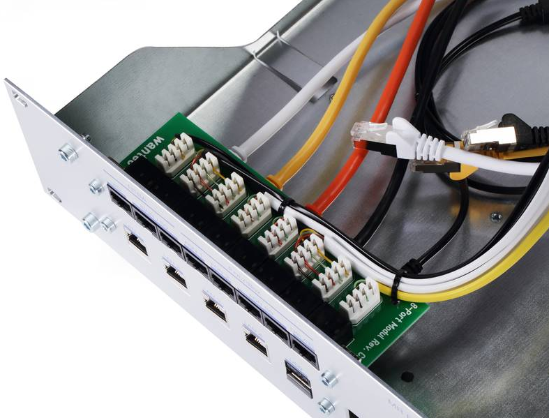 Wantec 2090 Patch Panel 2U 19" RJ-45 USB Typ A Silber