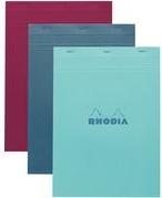 RHODIA Notizblock No. 18, DIN A4, kariert, farbig sortiert Maße: 210 x 297 mm, kopfseitige Heftung, 80 g/qm - 5 Stück (18100C)