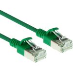 ACT Green 0.5 meter LSZH U/FTP CAT6A datacenter slimline patch cable snagless with RJ45 connectors (DC7700)
