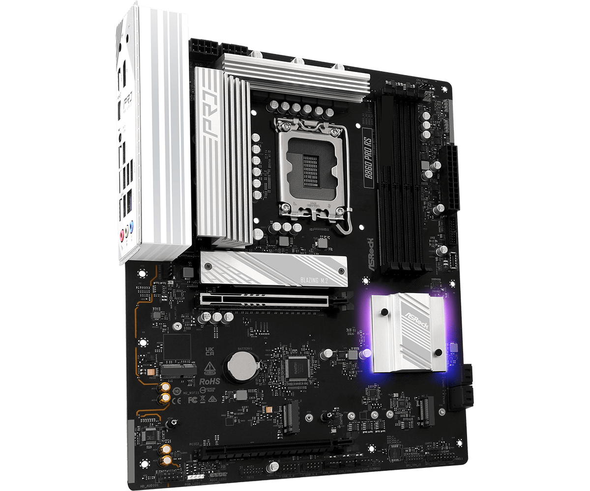 ASRock B860 PRO RS ATX LGA1851 Intel B860 DDR5 Weiß