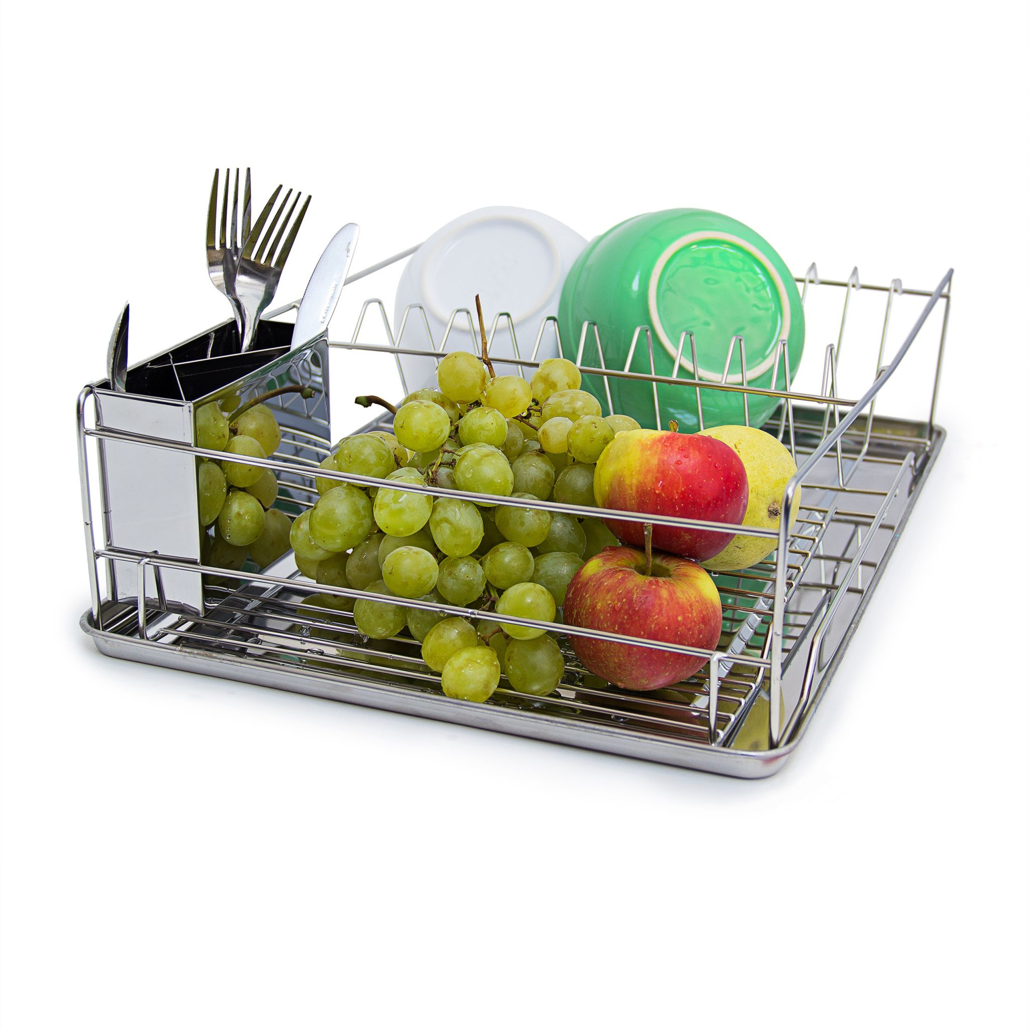 Relaxdays Abtropfgestell Metall 48 x 33 x 12 cm Silber