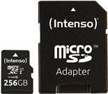 Intenso Premium Flash Speicherkarte (microSDXC an SD Adapter inbegriffen) 256 GB UHS I Class10 microSDXC UHS I  - Onlineshop JACOB Elektronik