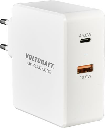 VOLTCRAFT UC-2ACX002 VC-11744740 USB-Ladegerät Steckdose Ausgangsstrom (max.) 3000 mA 2 x USB, USB-C™ Buchse (Power Delivery) (VC-11744740)