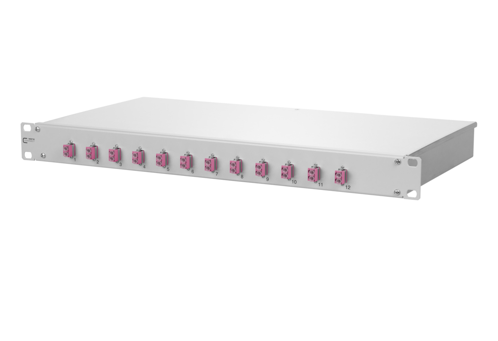 METZ CONNECT OpDAT fix 1502577512-F Spleiß-Patch-Panel 1U 12x LC Duplex OM4 Weiß