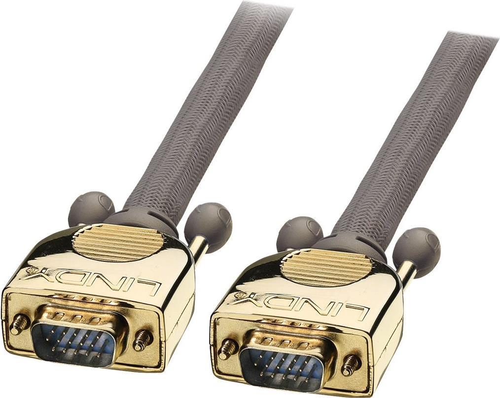 LINDY Premium Gold - VGA-Kabel - HD-15 (M) - HD-15 (M) - 30 m - Flügelschrauben - Anthrazit (37826)