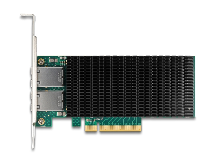 Delock Netzwerkkarte 88522 PCI Express 2.0 x8 10 GbE 2x RJ-45 Low-Profile Schwarz, Silber