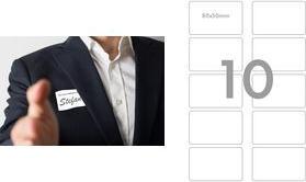 rillprint Namensschild-Etiketten, 80 x 50 mm, weiß aus hochwertiger Acetatseide, selbstklebend, von Hand - 1 Stück (83700)