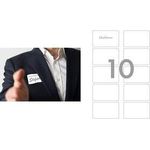 rillprint Namensschild-Etiketten, 80 x 50 mm, weiß aus hochwertiger Acetatseide, selbstklebend, von Hand - 1 Stück (83700)