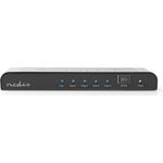 Nedis VSPL3474AT. Video Porttyp: HDMI, Teilnehmerausgang: 4x HDMI. Produktfarbe: Schwarz, HD-Typ: 4K Ultra HD, Maximale Bildwiederholrate: 60 Hz. Eingangsstrom: 2 A, Stromverbrauch (Standardbetrieb): 10 W, Stromverbrauch (Standby): 4 W. Breite: 67 mm, Tiefe: 178 mm, Höhe: 21,2 mm. Menge pro Packung: 1 Stück(e) (VSPL3474AT)