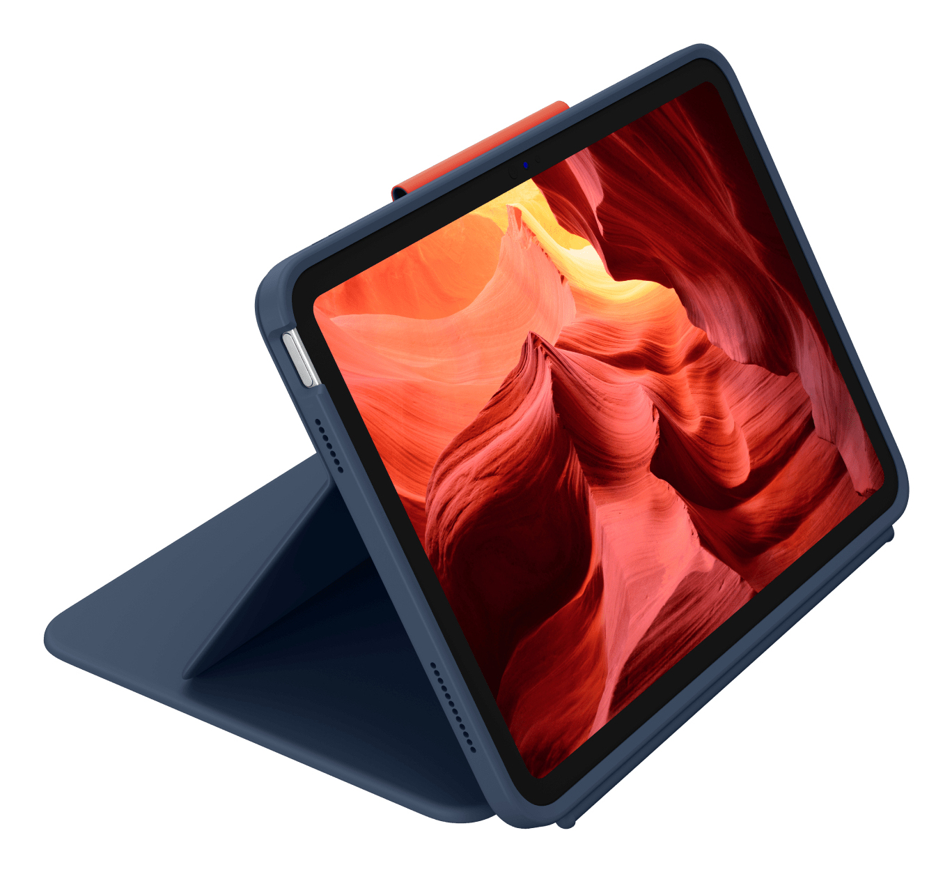 Logitech Rugged Combo 4 Touch Tastatur-Hülle mit Trackpad für Apple iPad (10. Generation) QWERTZ Blau