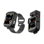 Zebra WS301 Wearable Solution, Clip Mount, Front- & Seitenkamera, 4GB/64GB, austauschbarer Akku, Android Tragbarer mobiler Computer, 13-MP-Top-Kamera + 5-MP-Frontkamera (120° Sichtfeld), 2' AMOLED-Touchdisplay (460×460), Interactive Sensor Technology, Clip-Montage mit 3,5-mm-PTT-Headset-Unterstützung, Vibrationsfeedback, Bluetooth 5.3, Wi-Fi 6, NFC (Tap-to-Pair), USB-C (USB 3.1), RAM: 4 GB, Flash: 64 GB, Qualcomm QC2290, Android, wechselbarer 750-mAh-PowerPrecision+-Akku, robustes Design, Schutzklasse IP65 (WS3012-0M304E52EA6)