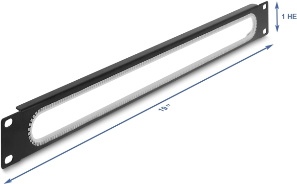 Delock 48.26cm 19Zoll 1 HE Kabeldurchfuhrung mit Kantenschutz schwarz (67275)