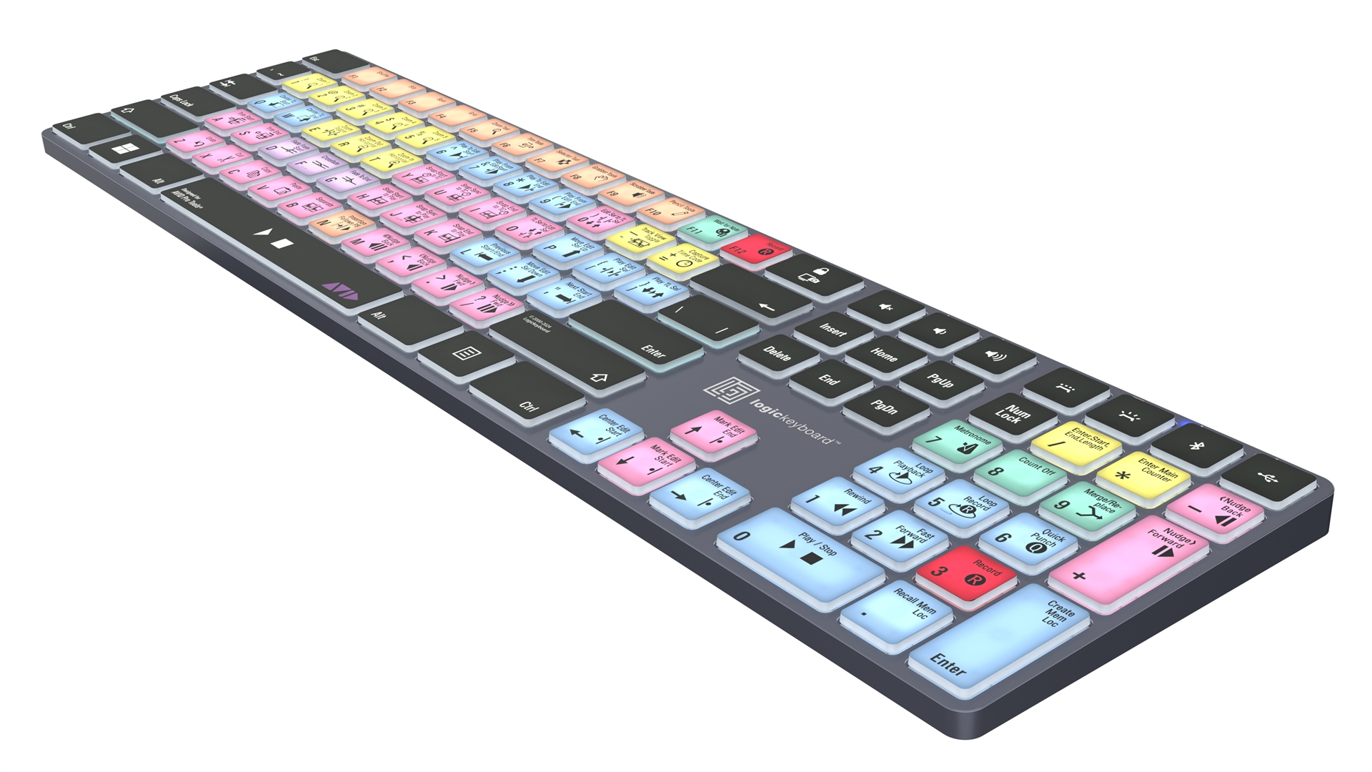 Logickeyboard Avid Pro Tools Titan Tastatur QWERTZ USB + Bluetooth Schwarz