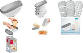 metaltex Universalreibe Trio-Box, 3 Einsätze, grau/weiß Küchenreibe, Material: Edelstahl/ABS-Kunststoff/PE/TPR, - 1 Stück (199709080)