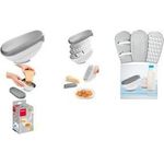 metaltex Universalreibe Trio-Box, 3 Einsätze, grau/weiß Küchenreibe, Material: Edelstahl/ABS-Kunststoff/PE/TPR, - 1 Stück (199709080)