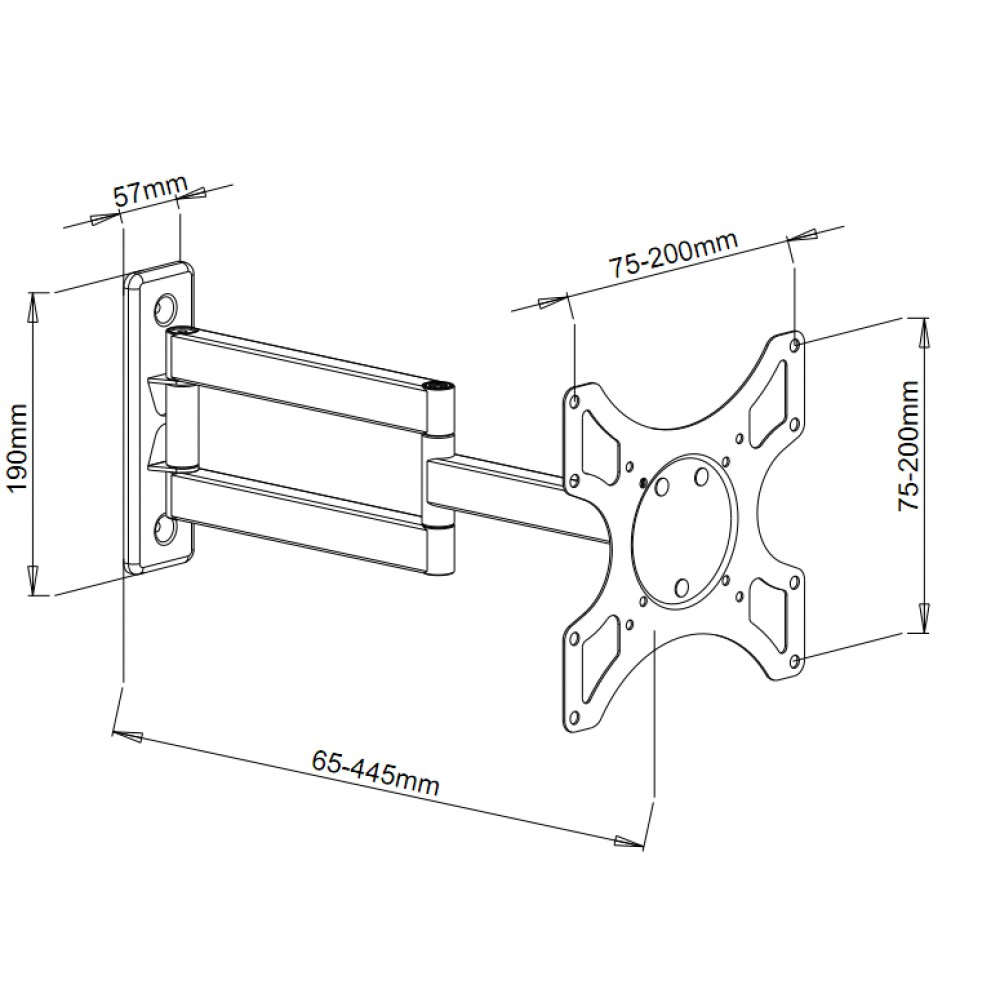 Techly ICA-LCD-2903BICOL Wandhalterung 19-37" 25 kg Schwarz, Weiß